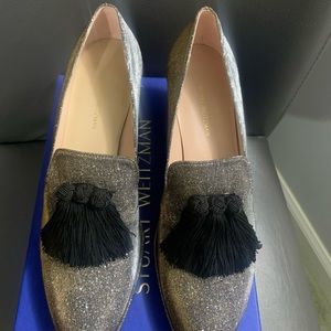 Stuart Weitzman Razmataz Metallic Heel Loafer